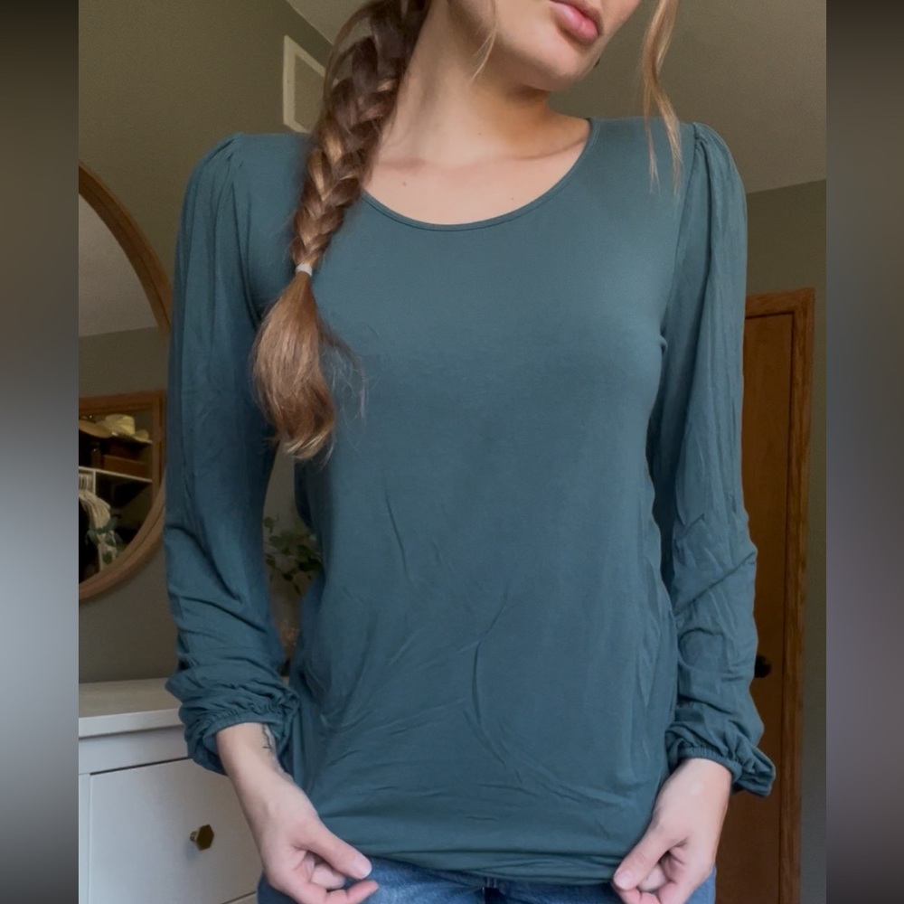 Isabel Maternity Green Long Sleeve Blouse